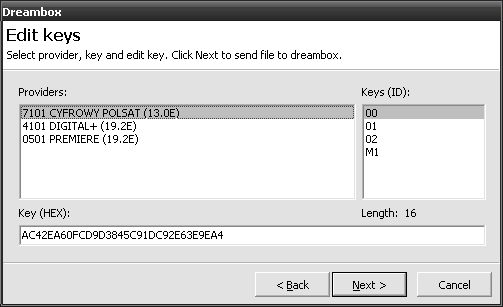 Keys Editor For Dreambox V1.0